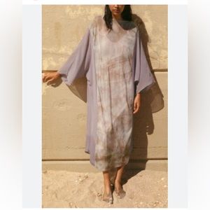 Zara Kaftan Tunic Dress Oversized NWT Purple Mauve XS/S